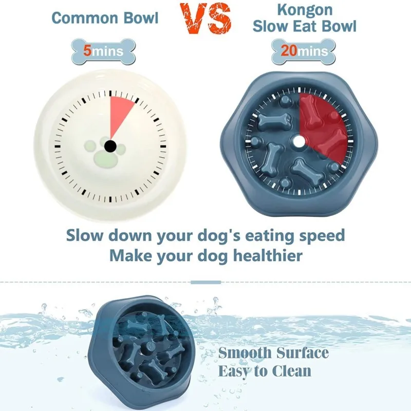 Slow Dog Bowl For Medium Dogs, Fun Bowl Slow Feeder, Anti-Gulping Dog Slow Feeder Stop Bloat, Slow Eating Small Pet Bowl