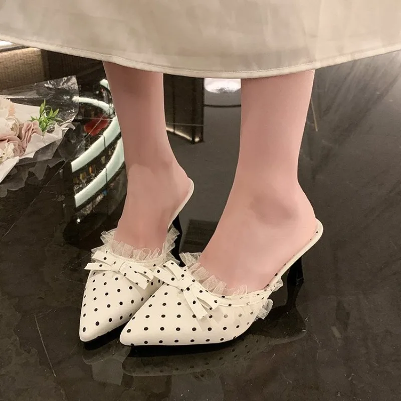 

High Heels Slippers Pointed Toe Sandals Elegant Slingback Shoes 2026 Summer Dress Pumps New Comfort