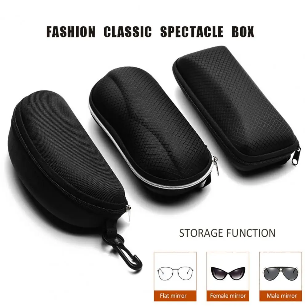 Sunglasses Case Potable Black Men Zipper Sun Glasses Protector Box Hard Glasses Case Outdoor Glasses Case Eyewear Storage Box