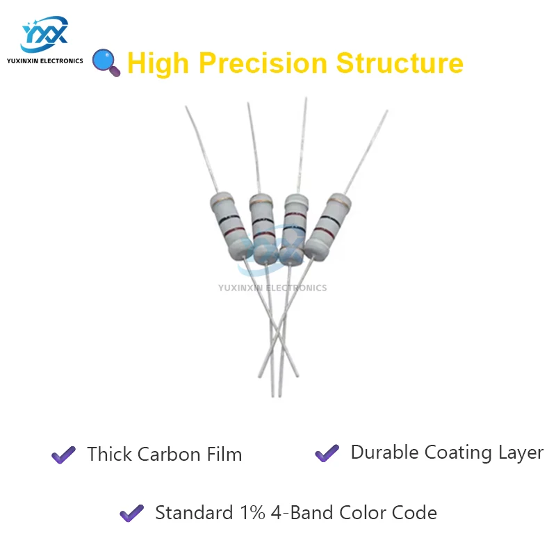 20PCS 3W 5% Carbon Film Resistors 1R 10Ω 100Ω 1KΩ 10KΩ 220Ω 470Ω 4.7KΩ for Arduino DIY Repair Projects Circuits Soldering