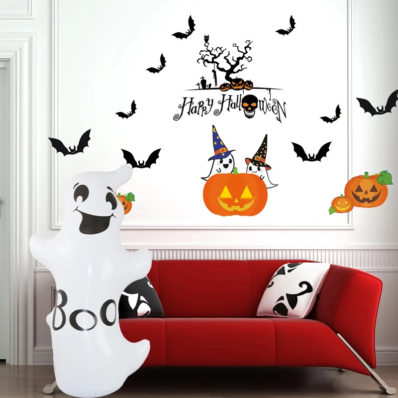 

LUSQI Halloween Inflatable Pumpkin Ghost Decorations Freestanding Inflatable Garden Ornaments Party Decor Props