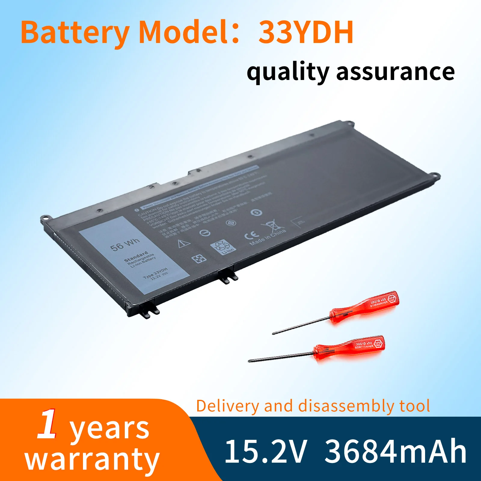 

BVBH 33YDH PVHT1 99NF2 81PF3 Laptop Battery For Dell Inspiron 15 7577 17 7773 7778 7779 7786 13 3380 14 3490 15 3580 15 3590