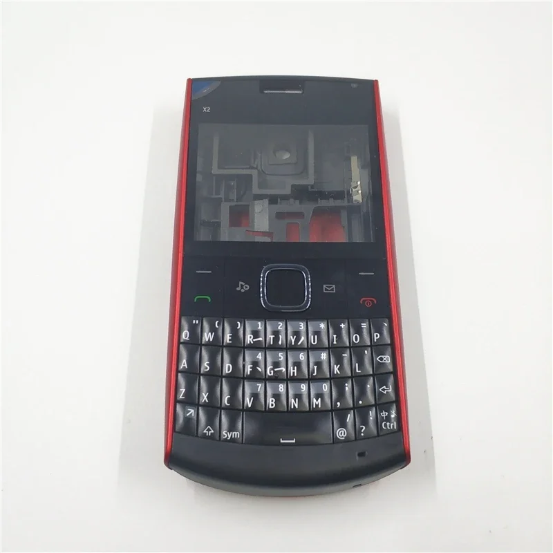 Full Housing Mobile phone shell For Nokia X2-01 X201 Front bezel   Middle Bezel  Battery Cover   English Keypad