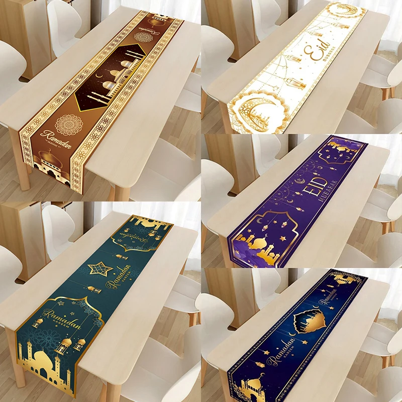 2023 Eid Mubarak decorazione tovaglia Runner Banner palloncini Islamic Muslim Party Decor Ramadan Kareem Eid Al Adha Gift