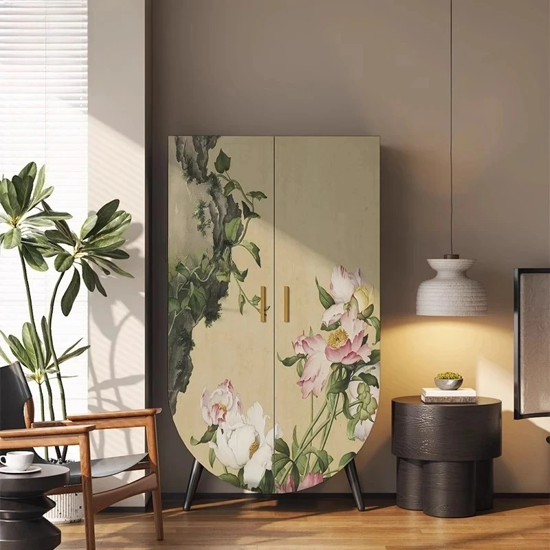 Китайский шкаф в виде лотоса, украшение для хранения, французский шкаф для хранения в гостиной, подвесной шкаф для хранения дома