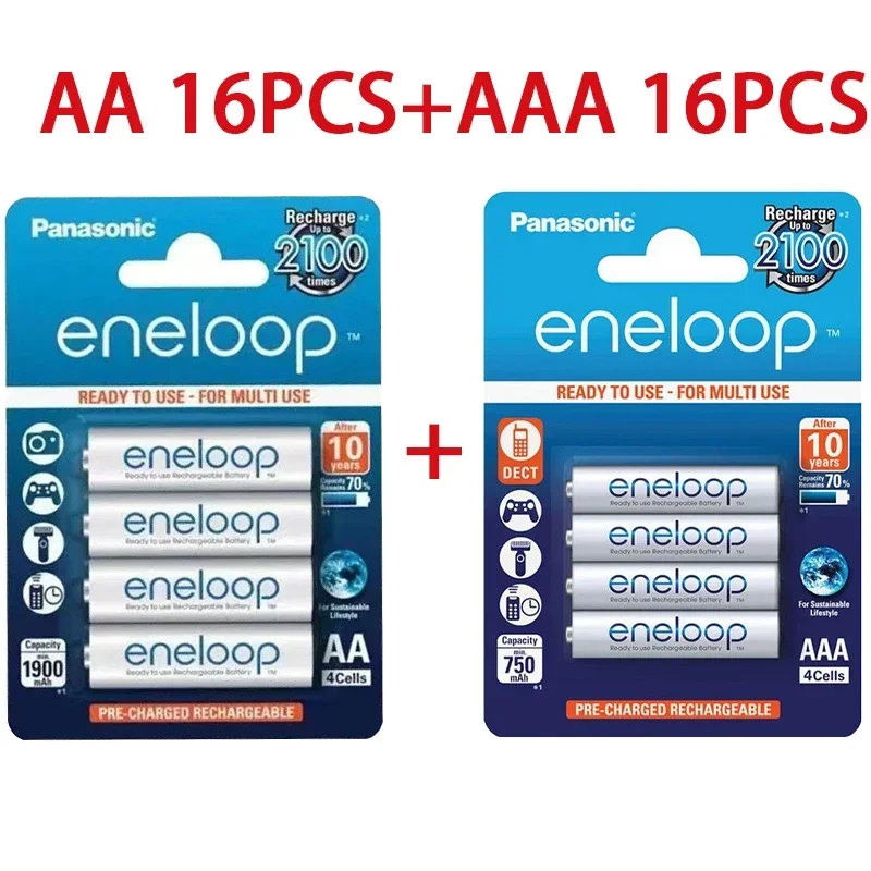 Panasonic Eneloop originele AA AAA oplaadbare batterij 1.2v 1900mAh 800mAh voorgeladen nimh geschikt voor zaklamp camera speelgoed