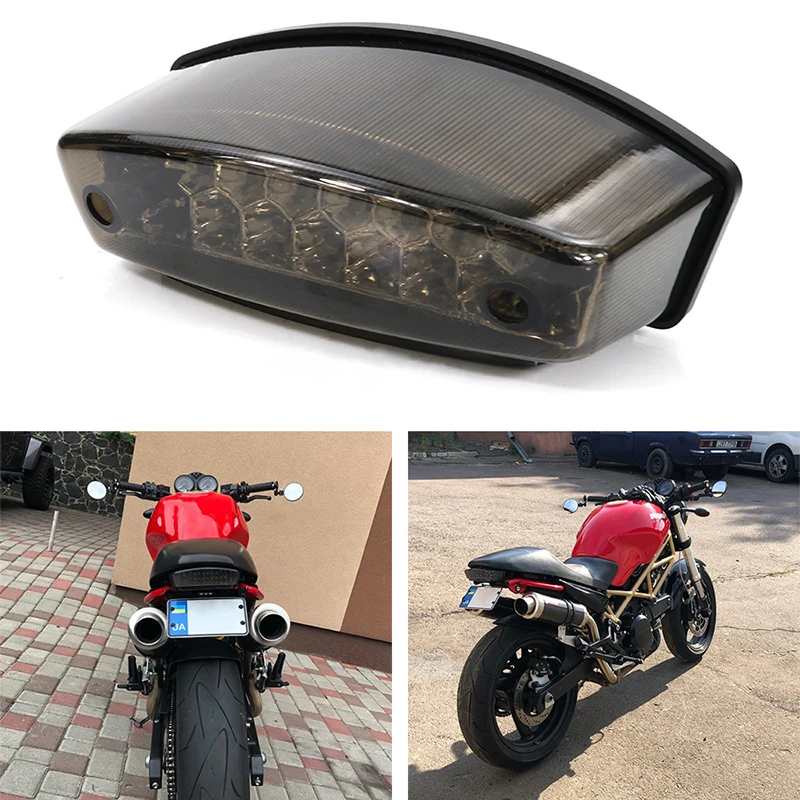 Aftermarket 3 Wire LED Taillight Brake Tail Light Tail Rear Lights Fit For Ducati Monster 400 620 695 750 800 900 S2R S4R