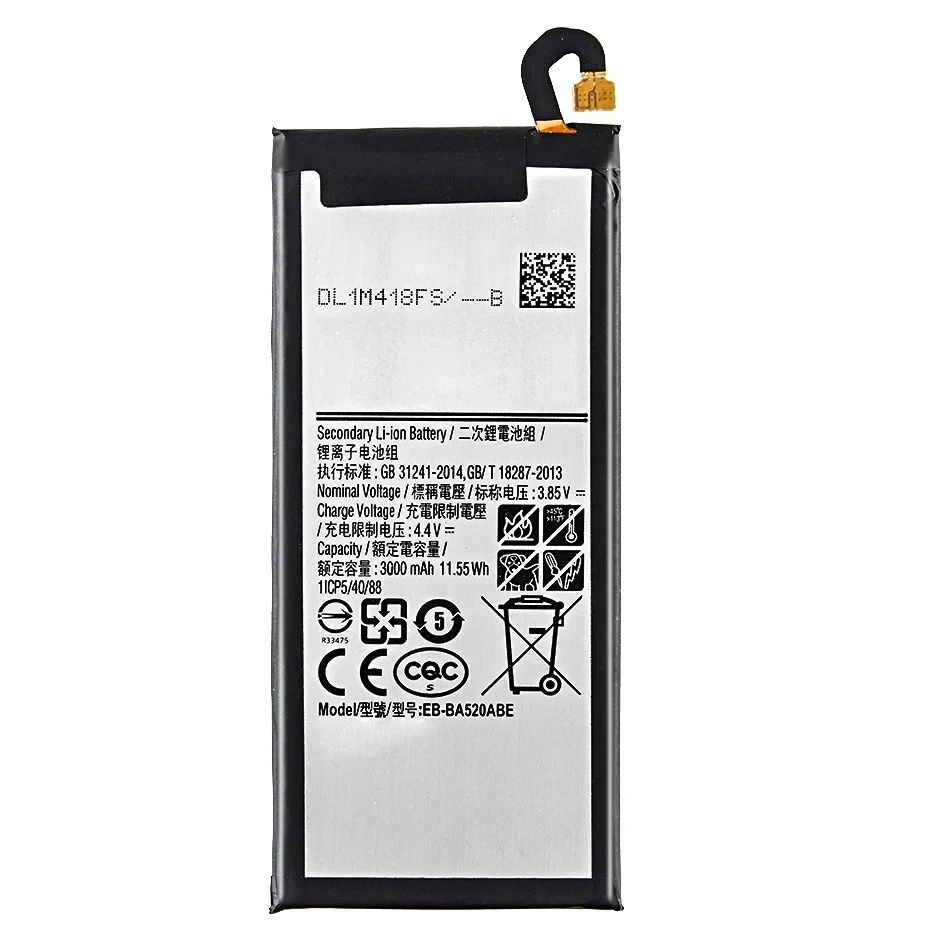 Battery For Samsung Galaxy A5 2017 Edition A520 SM-A520F A520K A520L A520S A520W A520F/DS EB-BA520ABE 3000Mah