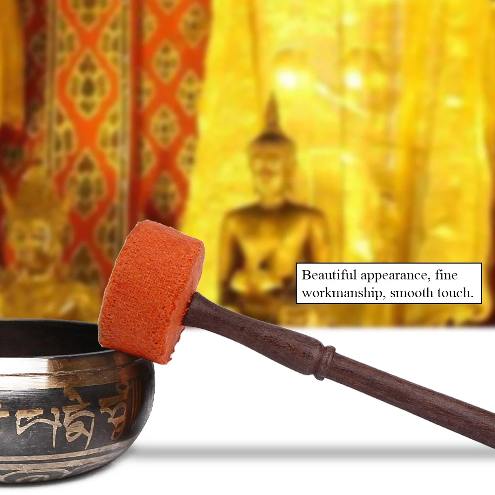 E5 Handmade Hard Wood Felted Striker Mallet Stick for Tibetan Buddhism Singing Bowl Home Table