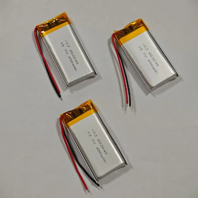 602040 Polymer Li Po Battery 3.7V 450mAh Lithium Batteries for DVR GPS Car Recorder Game Console LED Light Rechargeable Cell