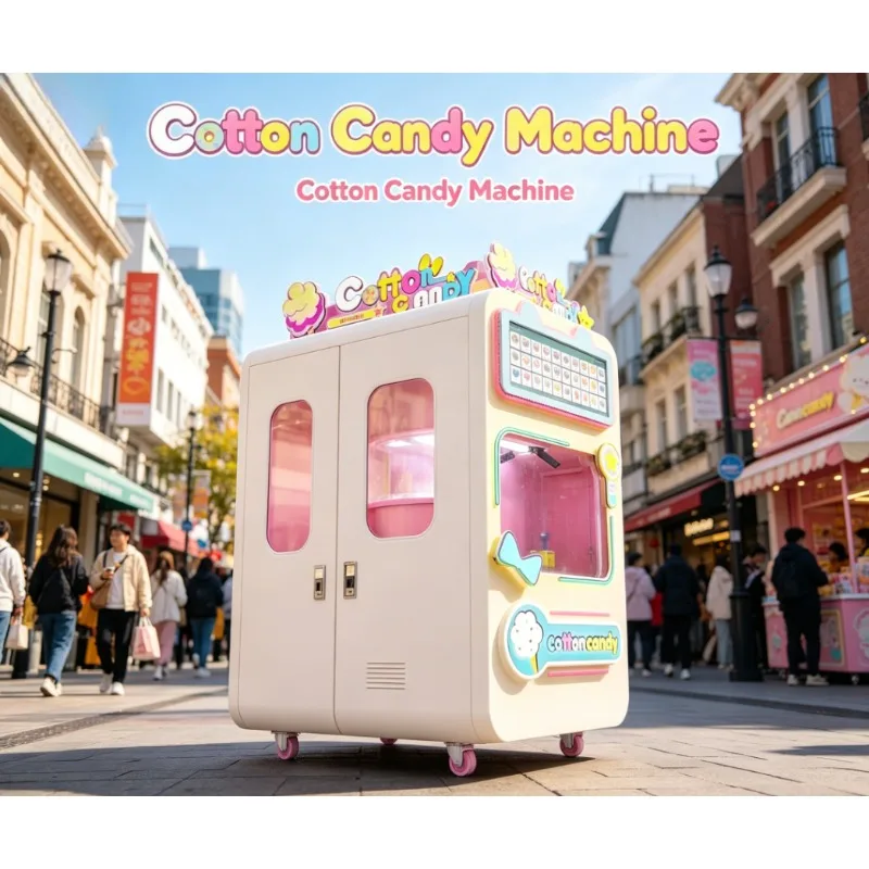 Smart Digital Touch Screen Square Vending Machine, Fully Automatic New Sugar Cotton Candy Floss Device