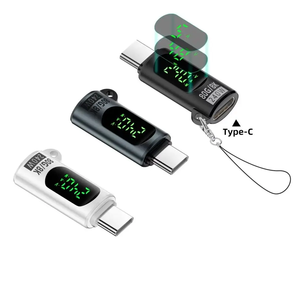 Portable LED Display Type C OTG adapter USB Adapter USB C Female Type C OTG Adapter 80GBPS PD240W USB-C Converter Data Transfer