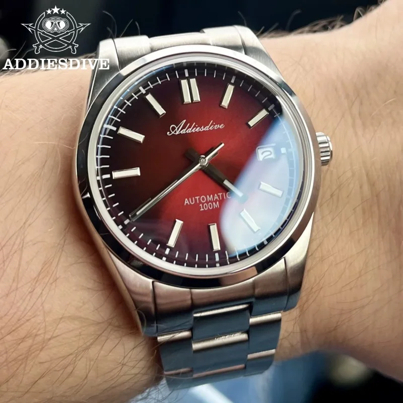 ADDIESDIVE 39mm Men's Watch AD2071 Reloj Hombre Sapphire Crystal 10Bar Waterproof Sunburst Dial NH35A Automatic Mechanical Watch