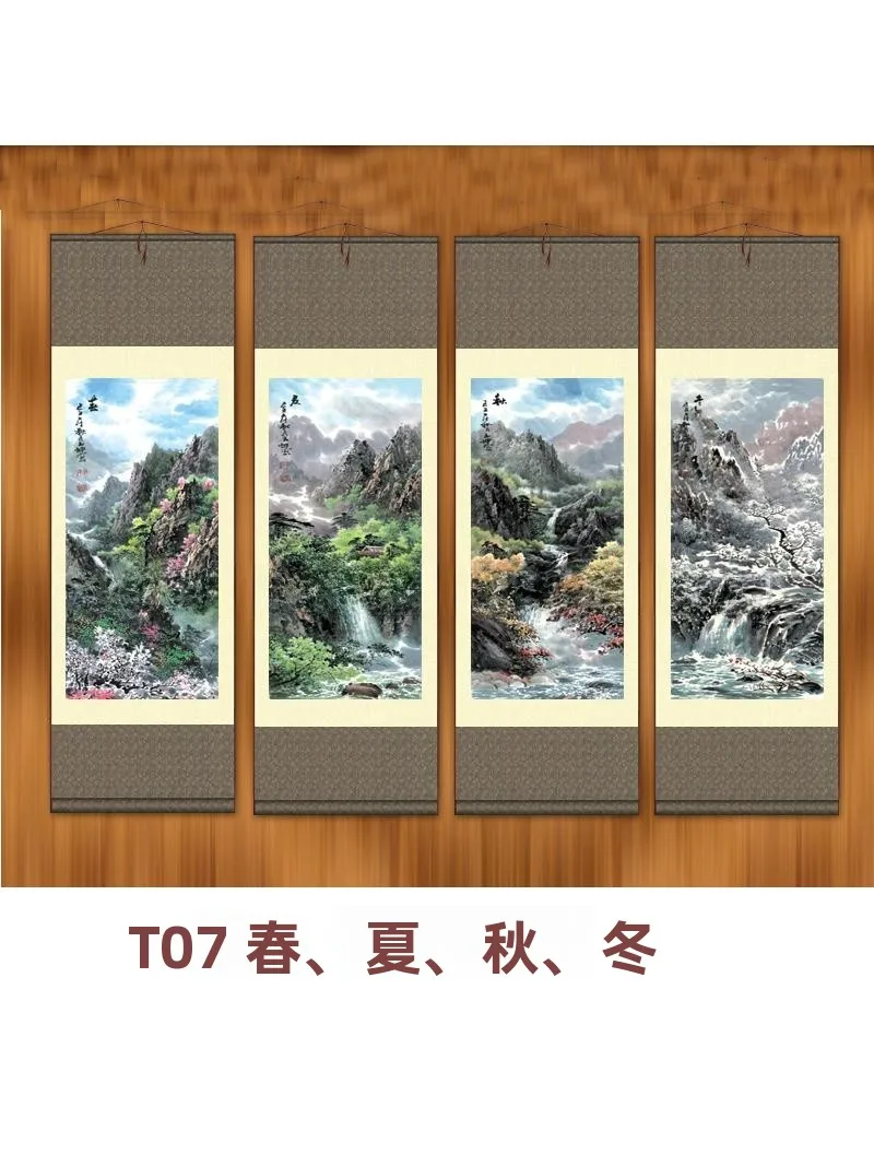 home-decor-silk-scroll-painting-seasonal-cycle-spring-summer-autumn-winter-new-chinese-sle-aluminum-frame-coloring-fixed-color