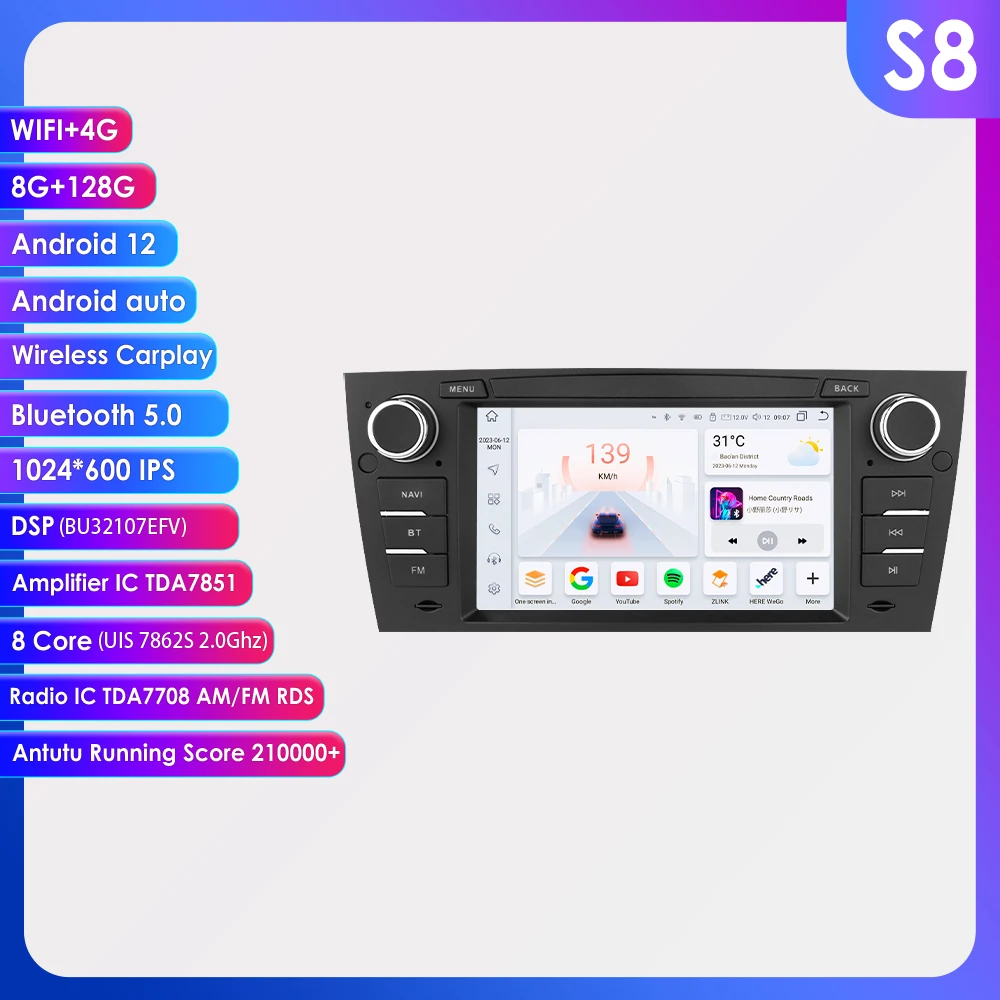 

7"Android Autoradio Carplay for BMW 3 Series 3 E90 E91 E92 Multimedia VIdeo player GPS navigation Stereo Audio 7862 head Unit 4G