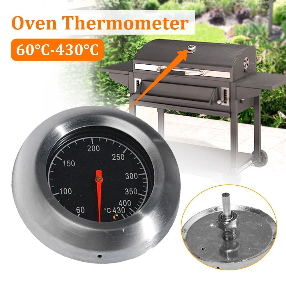 Barbecue BBQ Smoker Grill Stainless Steel Thermometer Temperature Gauge 60-430