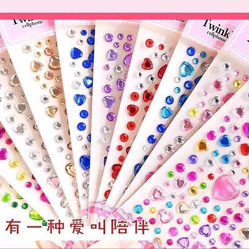 Student Diamond Crystal Acrylic Sticker School DIY Handmade Decorative Creative Sticker Phone Decoration Sticker
