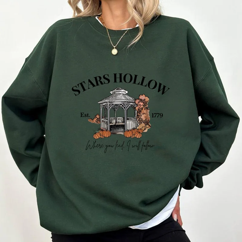 Stars Hollow Sweatshirt Women Where You Lead I Will Follow Sweatshirts Vintage Style Lukes Diner Autumn Pullover Hooded Coat