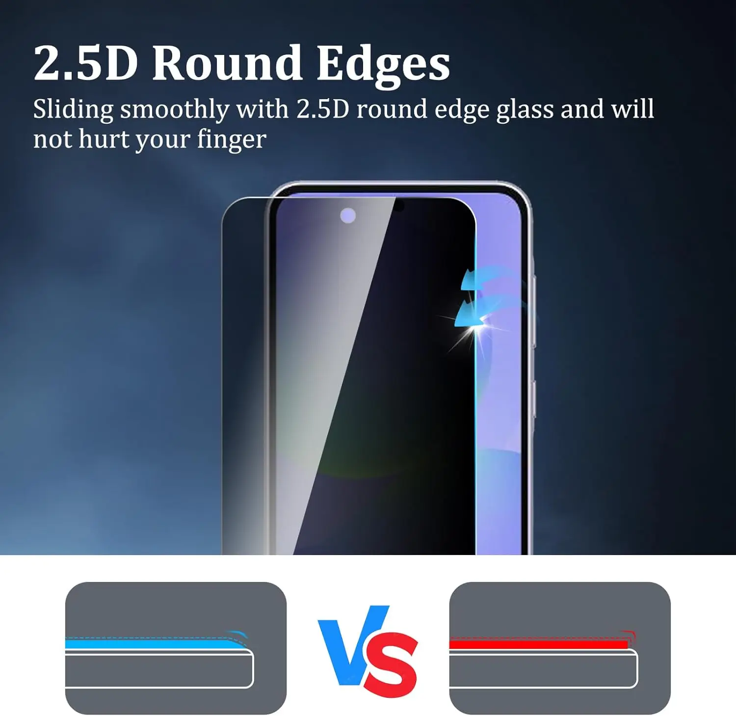 زجاج مقسى مضاد للتجسس لهاتف Samsung Galaxy A36، طبقة شاشة الخصوصية لا تدعم فتح بصمات الأصابع #5