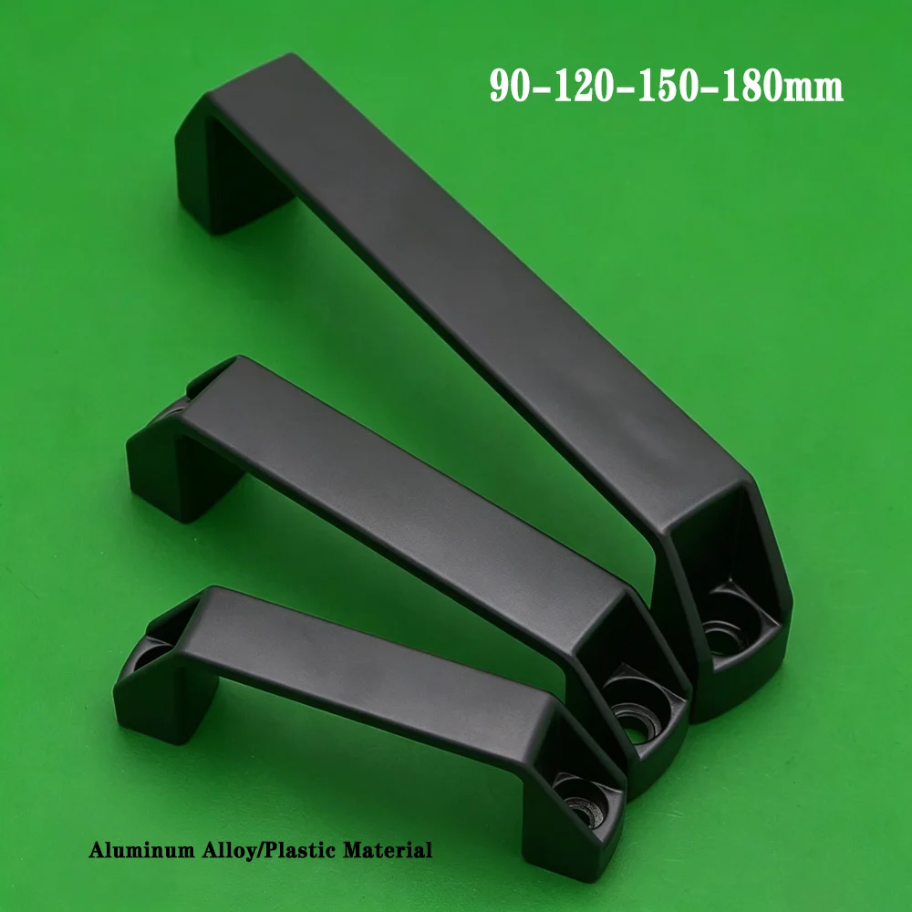 1/2/4PCS Aluminum Alloy/Plastic Square Handle Hole Center 90/120/150/180mm Industrial Electrical Cabinet Handle Drawer Pull