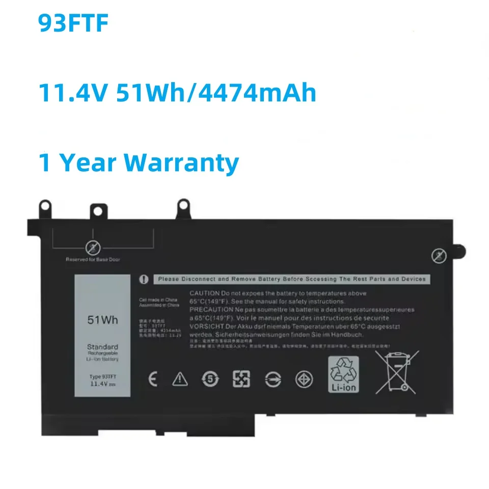 Batería para portátil 83XPC 4YFVG 93FTF 11.4V 51Wh
