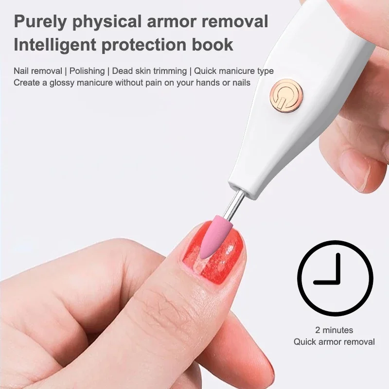 Electric Nail Drills Kit Remove Polisher Manicure Portable Nail File Nail Drill with 3 Grinding Bit Nail Care Tool view 4