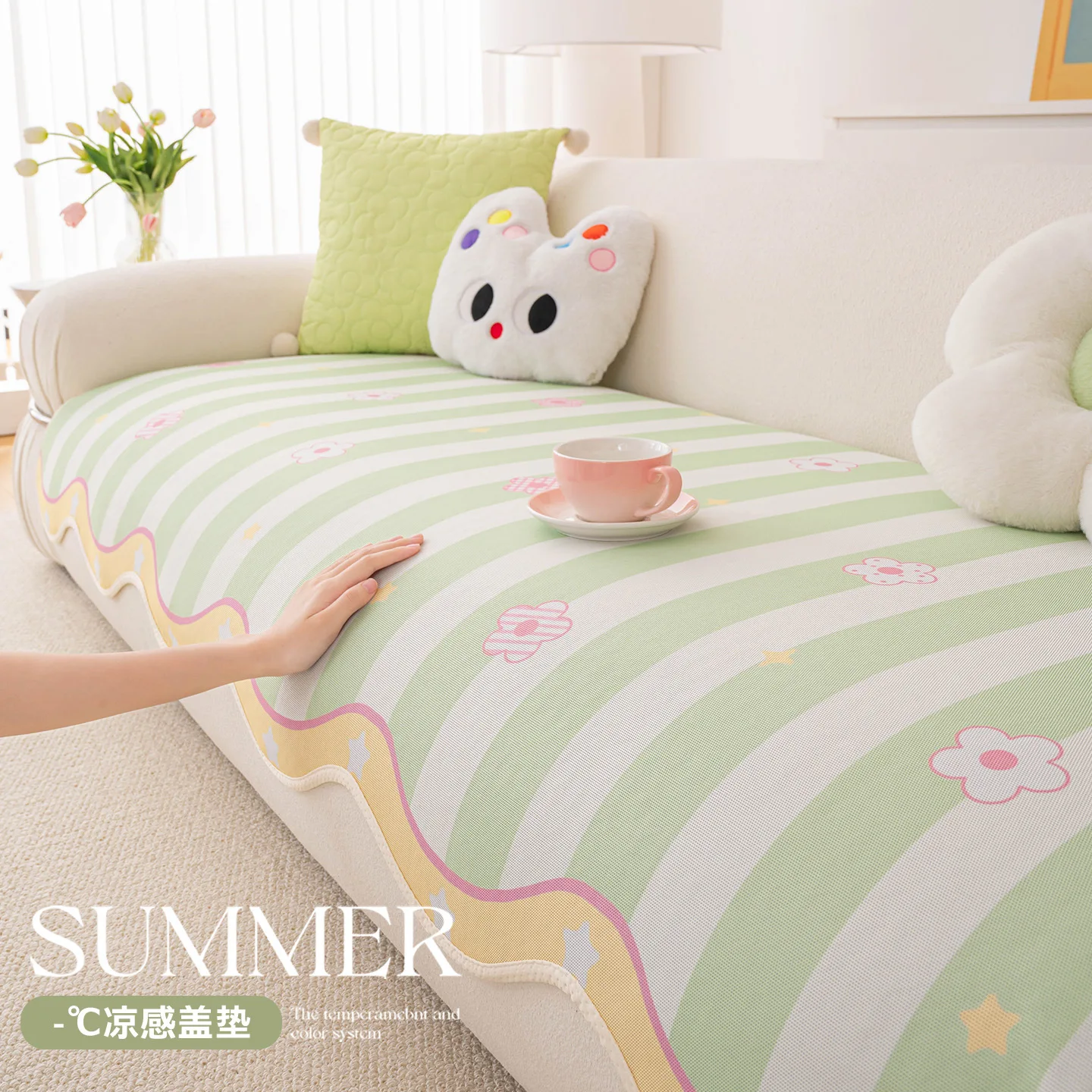 Ice Silk Sofa Towel Non-slip Summer Universal Couch Slipcover Bohemian Style Breathable Sofa Pad for Living Room Decor