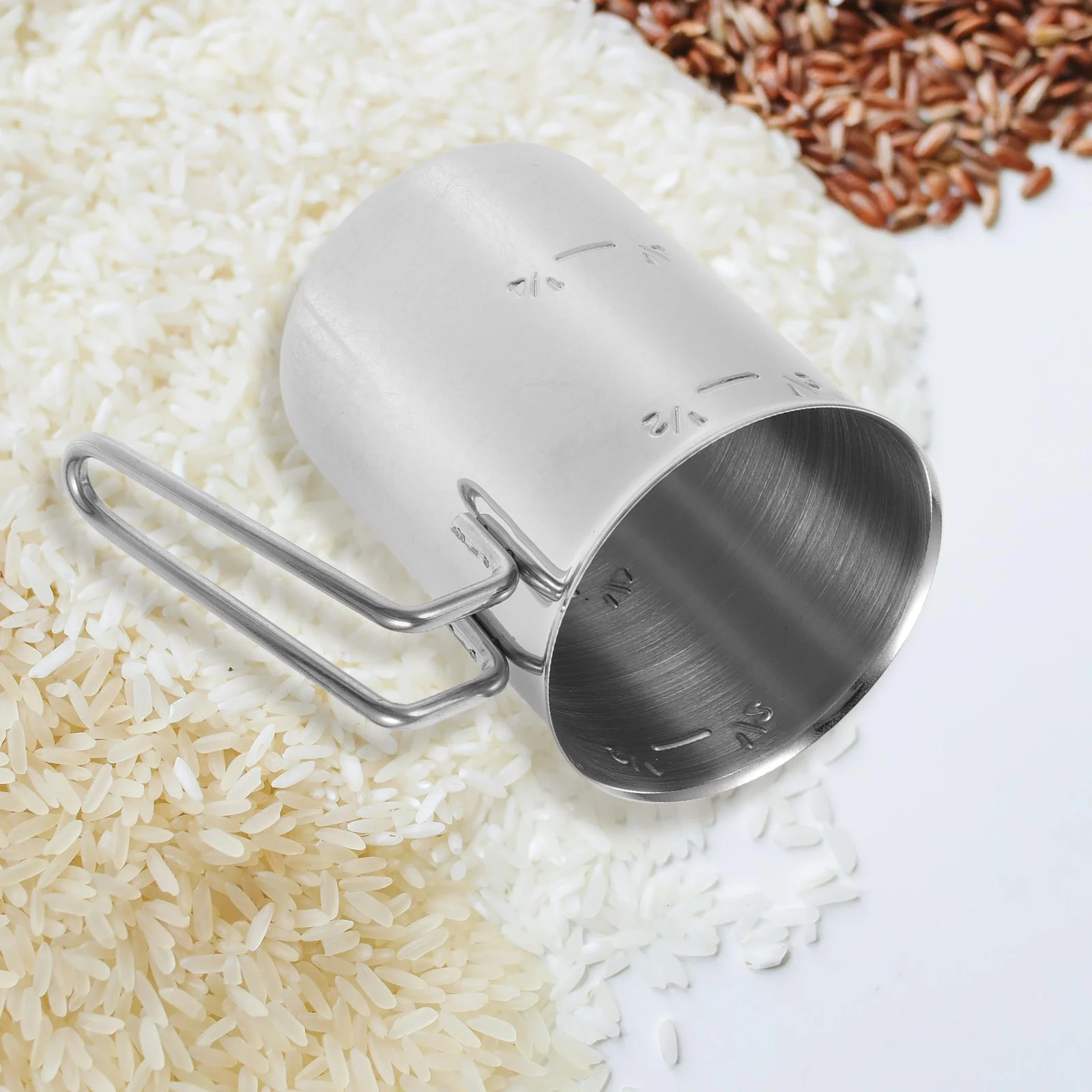 

Stainless Steel Cup for Rice Cooker Scale Baking Measuring Cups Ideal for Small Households Metal Cups