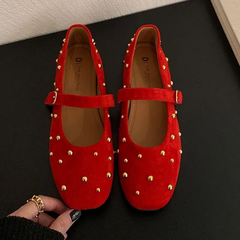 

BOMENDUI 2026 Осенние женские туфли без каблука, модные сетчатые балетки с кристаллами, элегантные туфли Мэри Джейн, мягкие туфли без каблука для платья