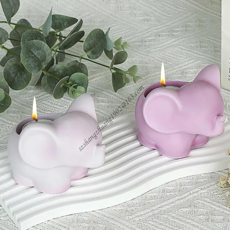 Q6RB Multipose silicone Moule d'éléphant Moules ciment Moules bougies résine Moules