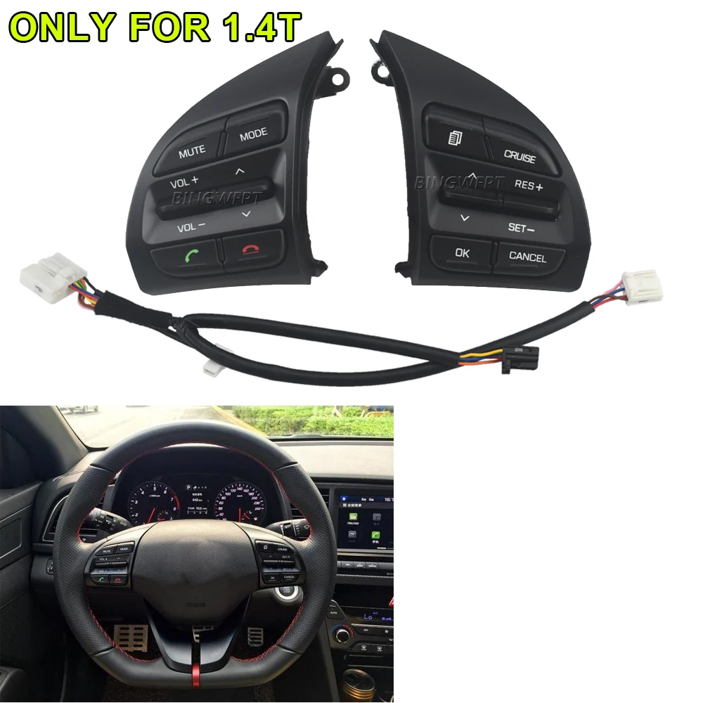 96720-F0140 For Hyundai Elantra 1.4T 2016 - 2018 Multifunction Control Steering Wheel Audio Cruise Switch Buttons 96710-F0120