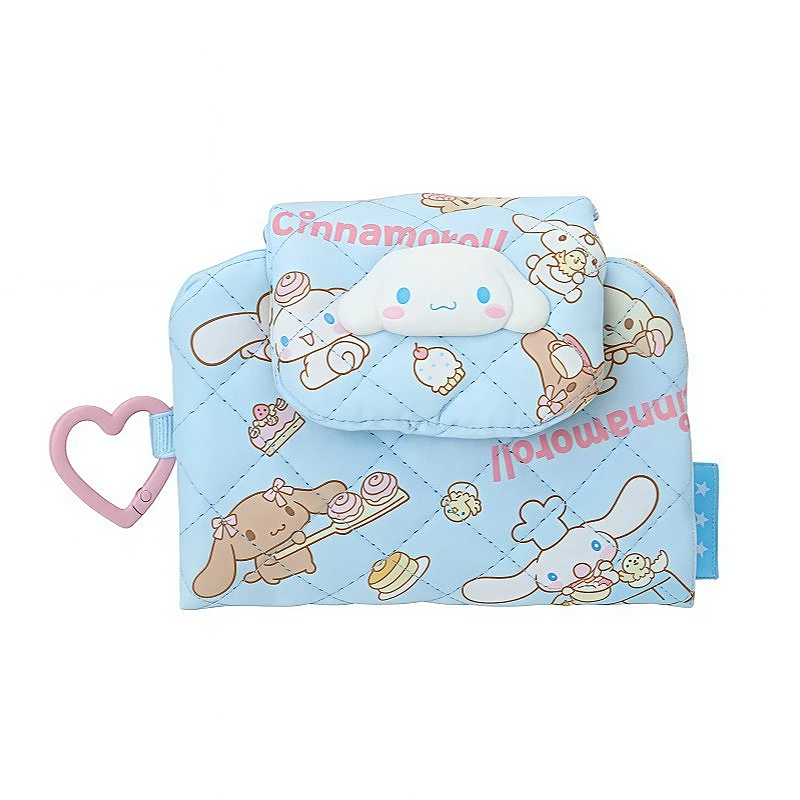 

New Sanrio coin purse HelloKitty folding card bag multifunctional storage bag coin purse clip cotton storage bag pendant