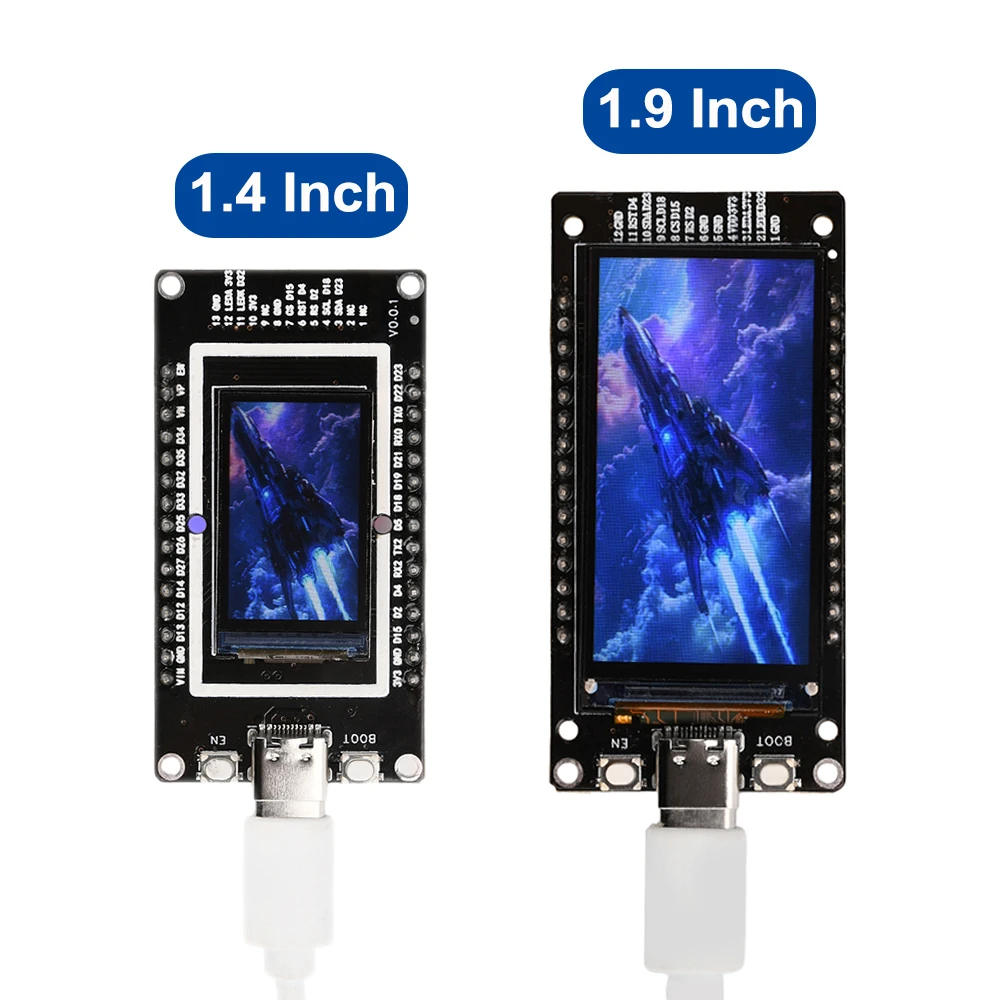 ESP32 Development Board with 1.4/1.9 Inch LCD Display Wi-Fi+BT+BLE MCU Module CH340 Chip ESP32-WROOM-32 Module for Arduino