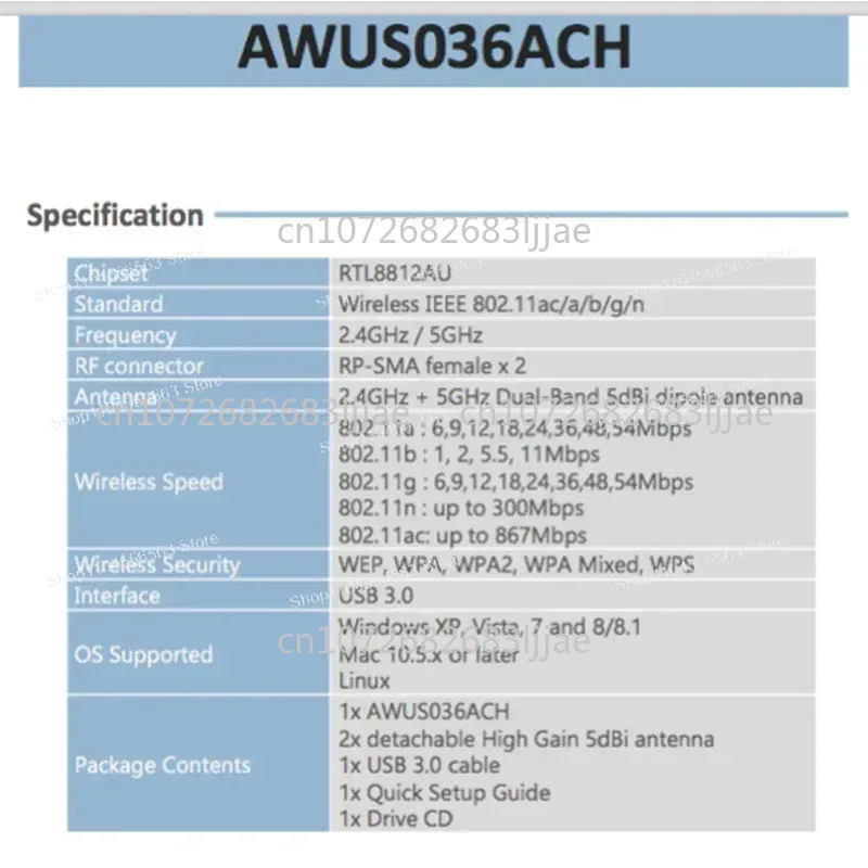 Made ALFA AWUS036ACH RTL8812AU Card BT5 Kali Linux