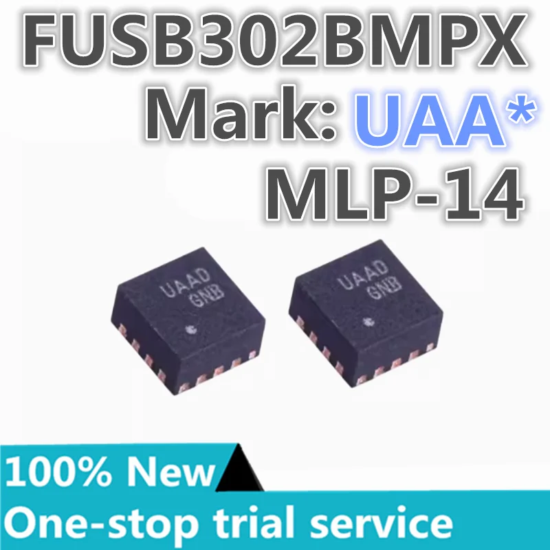 2-100 PCS % Novo chip controlador USB tipo C programável FUSB302BMPX Mark UAA * MLP-14