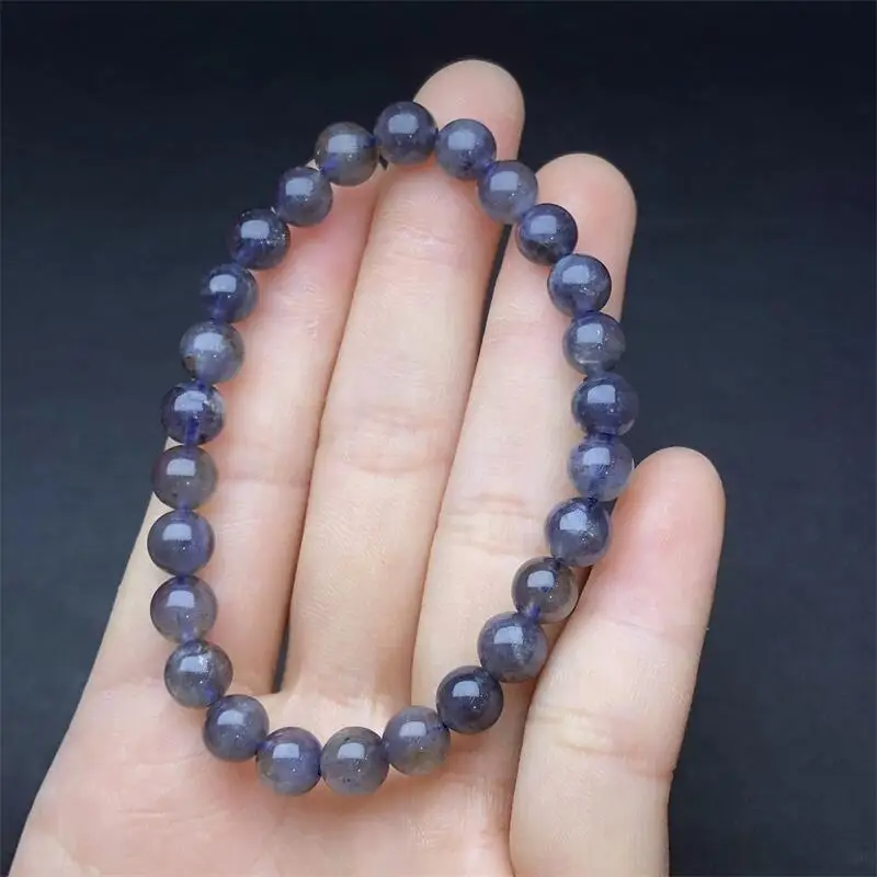 6-8 مللي متر سوار كوارتز ايوليت طبيعي جميل ملون كريستال الطاقة شفاء موضة الأحجار الكريمة والمجوهرات 1 قطعة