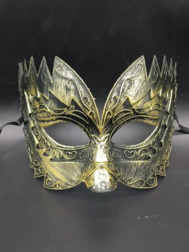 Masque de mascarade Vintage pour hommes, 1 pièce, masque de soldat romain doré, masque vénitien Mardi Gras, opéra fantôme, accessoires Rave
