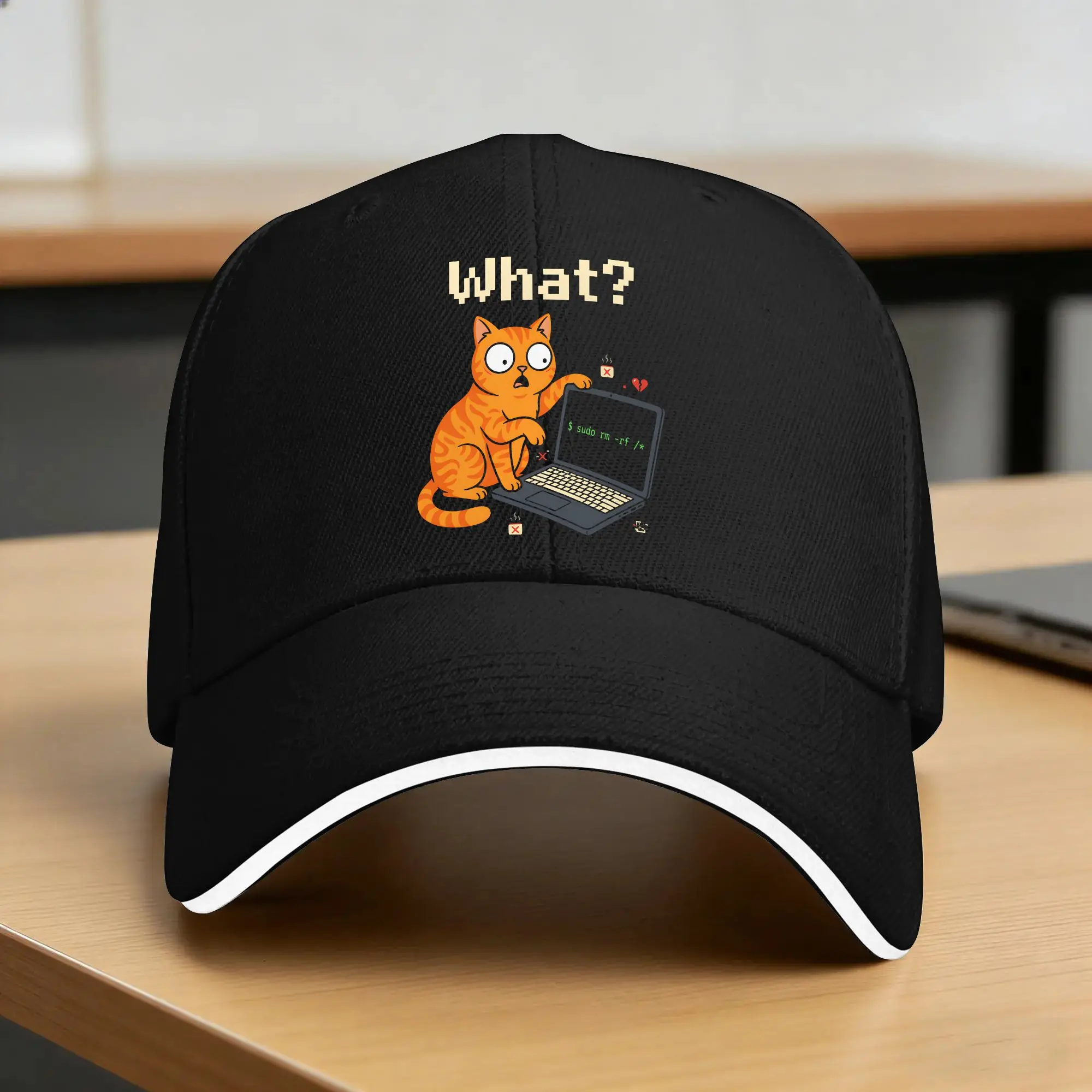 Funny Linux Cat Sudo rm Sun Baseball Cap Spring Female Male  Design Hip Hop Hats Street Style Outdoor Sports Snapback Cap