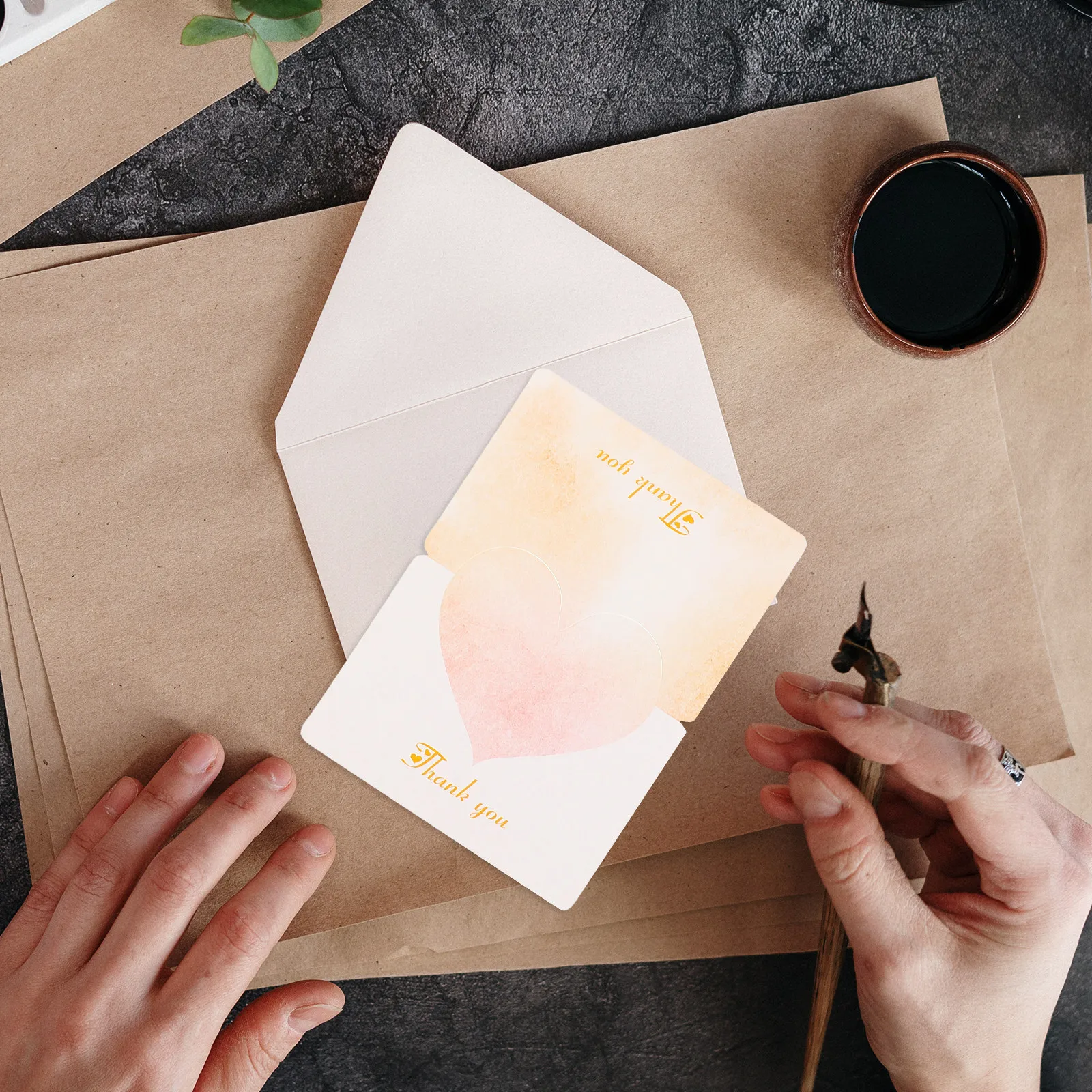 

30Pcs Greeting Cards Fresh Floral Design Thank You Cards Wedding Shower Birthday Small Business Notes Heart Pattern