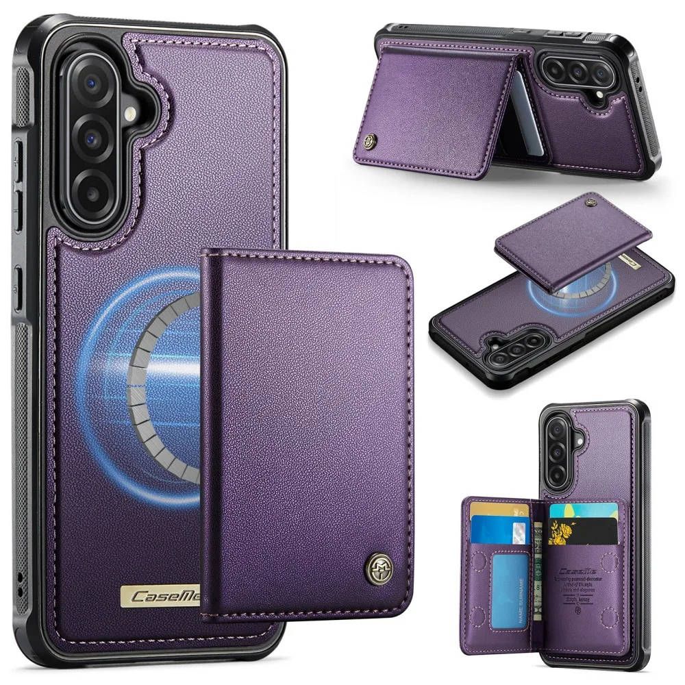 

Caseme Phone Case For Samsung Galaxy A15 A16 A17 A53 A54 A55 A35 A56 A57 5G Magnetic Wireless Charger Leather Card Back Cover