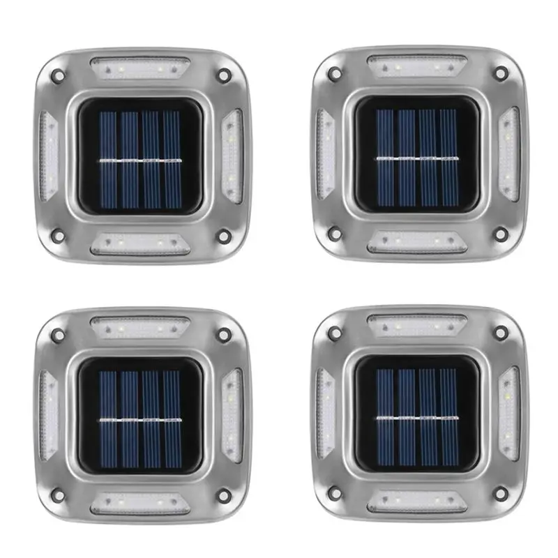 Top Deals 4Pcs 8 Leds Solar Ground Light Solar Light Warm Light Solar Garden Lamp Outdoor Courtyard Driveway Marker Light