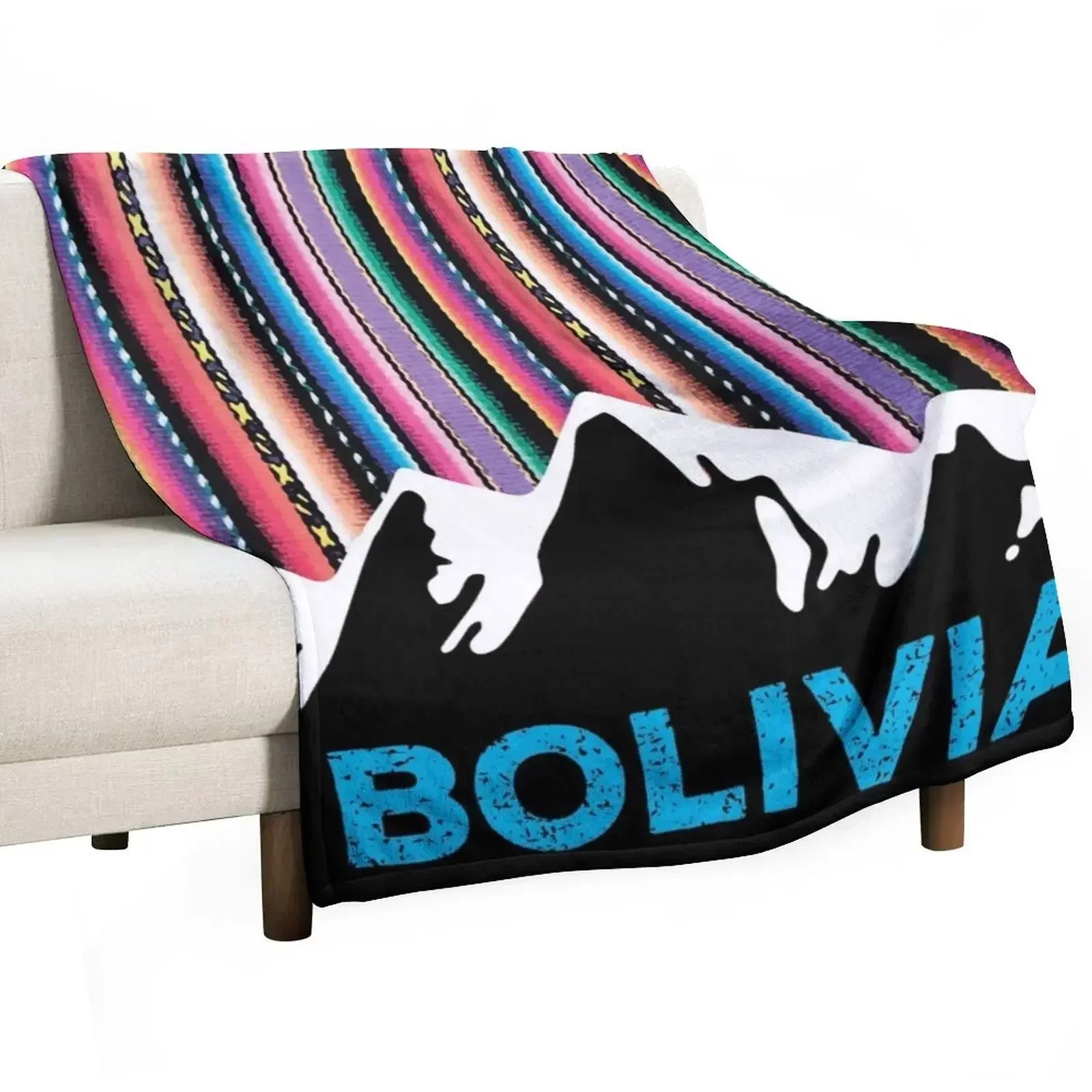 

Andean Bolivian mountains and colorful aguayo sky Throw Blanket christmas decoration Sofas Blankets