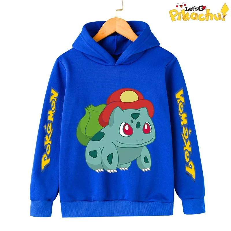 

2026 Pikachu Harajuku Printed Children's Hoodie for 3-14 Years Old Autumn Street Fashion Boys Sweatshirt Outdoor Sports Pullove