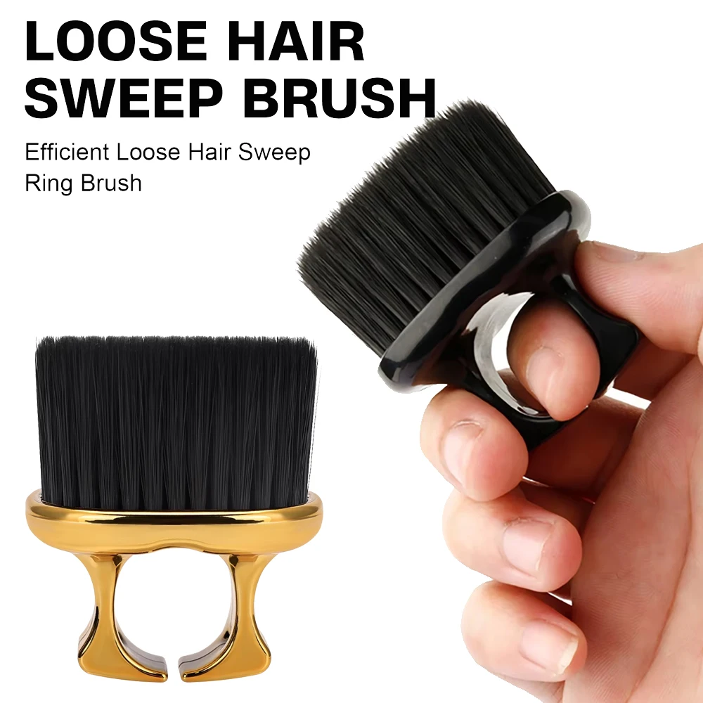 Professional Hair Salon Hairdressing Sweeping Brush Soft Nylon Finger Ring Brush Portable Beard Cleaning Comb Personal Hygiene