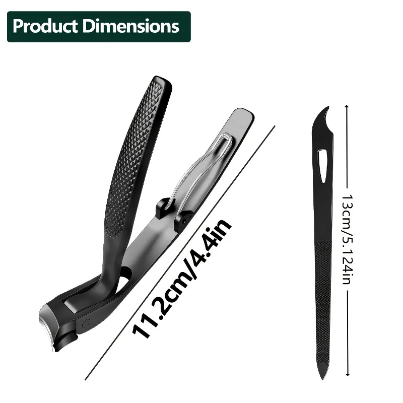 2Pcs Household Nail Trimming Kit Large Jaw Nail Clipper Multi Purpose Nail File for Men Women Seniors