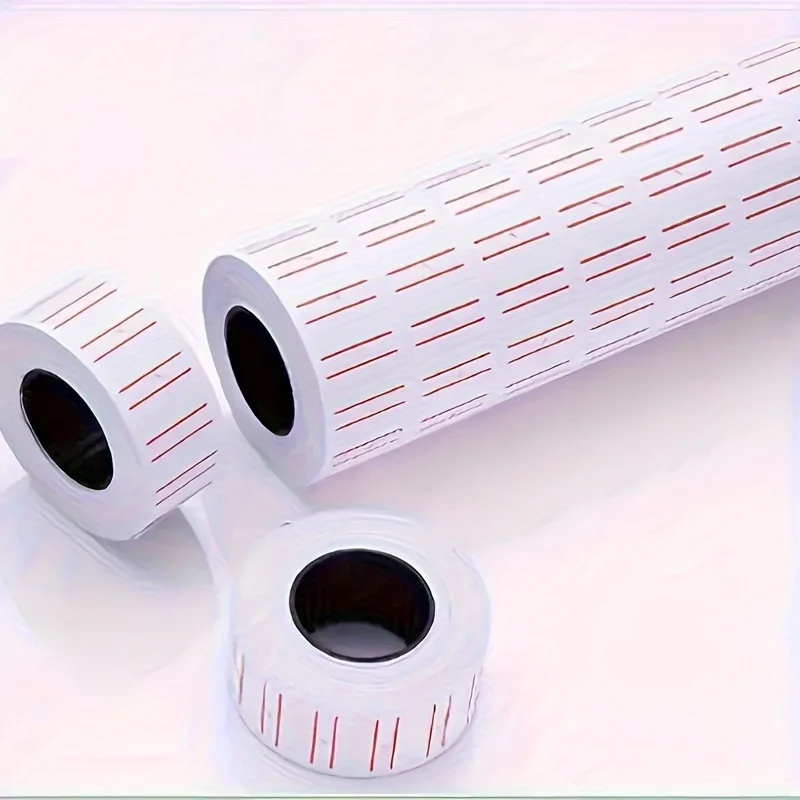 10 Rolls Price Paper Single Row Supermarket Price Paper Label Ordinary White Label Price Coding Paper Numbering Paper