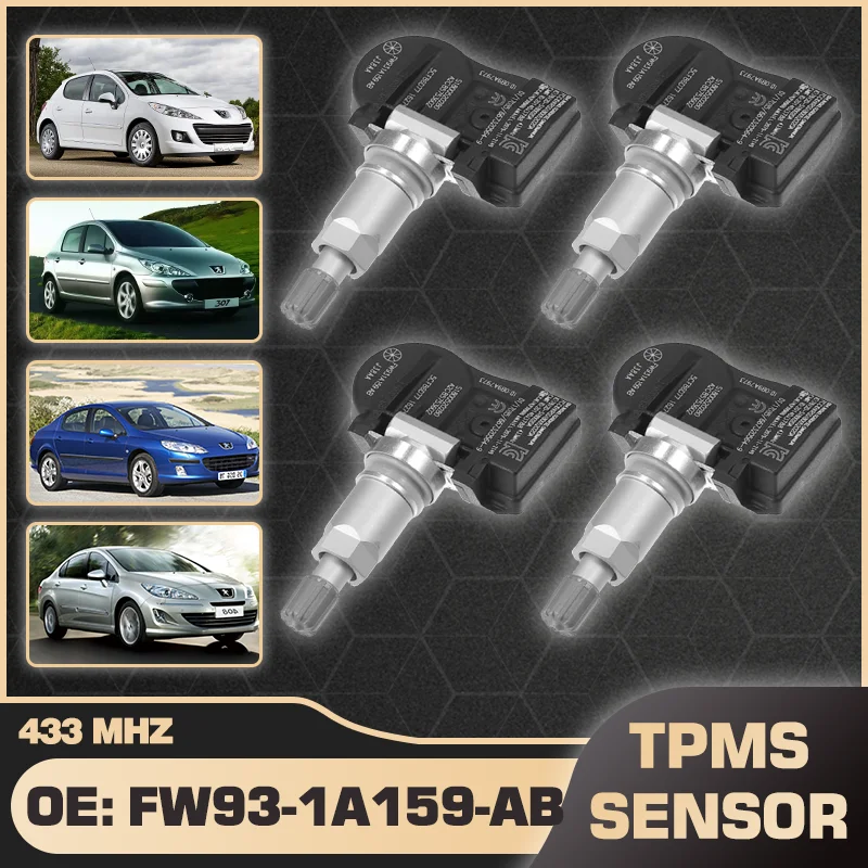 

433 MHz Car Tire Pressure Sensor TPMS For Peugeot 207 Peugeot 208 Peugeot 307 Peugeot 407 Peugeot 408 FW93-1A159-AB GX631A159AA