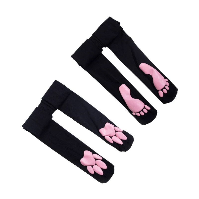 

Lolitas Cats Paw Socks for Women Tights Control Top Pantyhose Thigh High Stockings Cosplay Kitten Claw Pantyhose