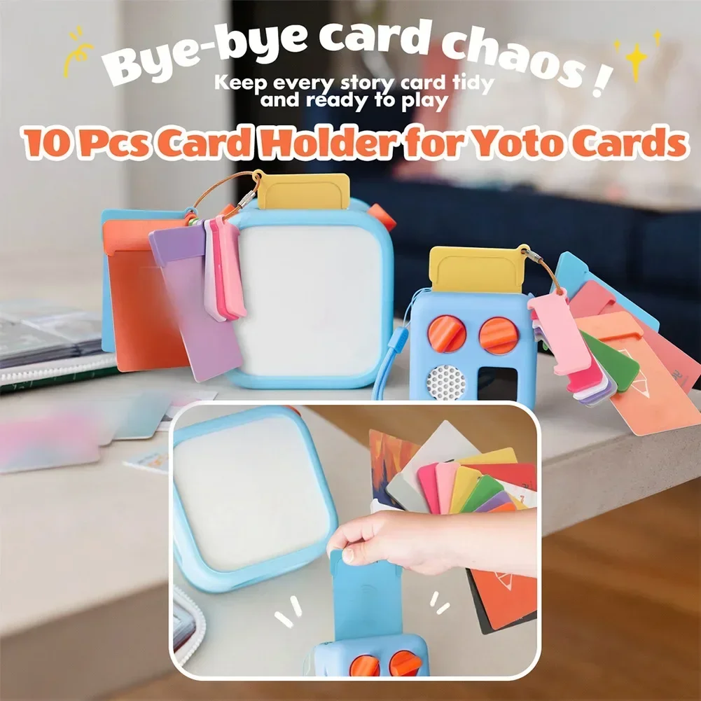 Immagine 3: Supporto portatile per schede Yoto-mini, custodia riutilizzabile in ABS per la conservazione delle schede con anelli per accessori Yoto-mini
