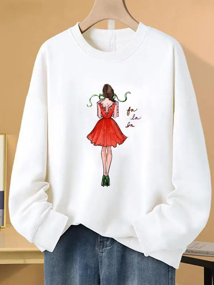 

Pullovers Print Women Fleece Clothing Christmas Spring Gift Style Happy New Year Fashion Winter Female Graphic Sweatshirts